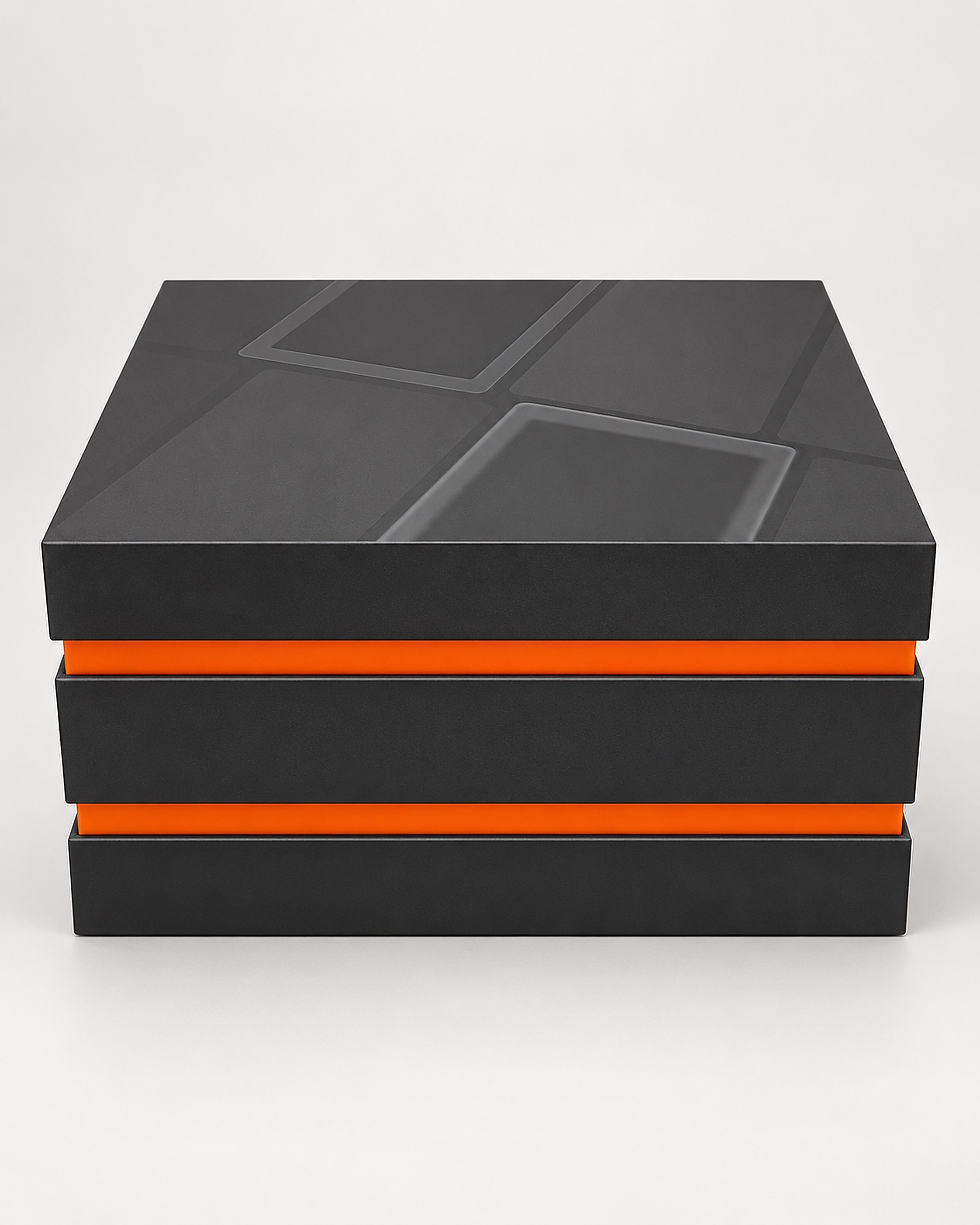 Charcoal and orange multi-layer box