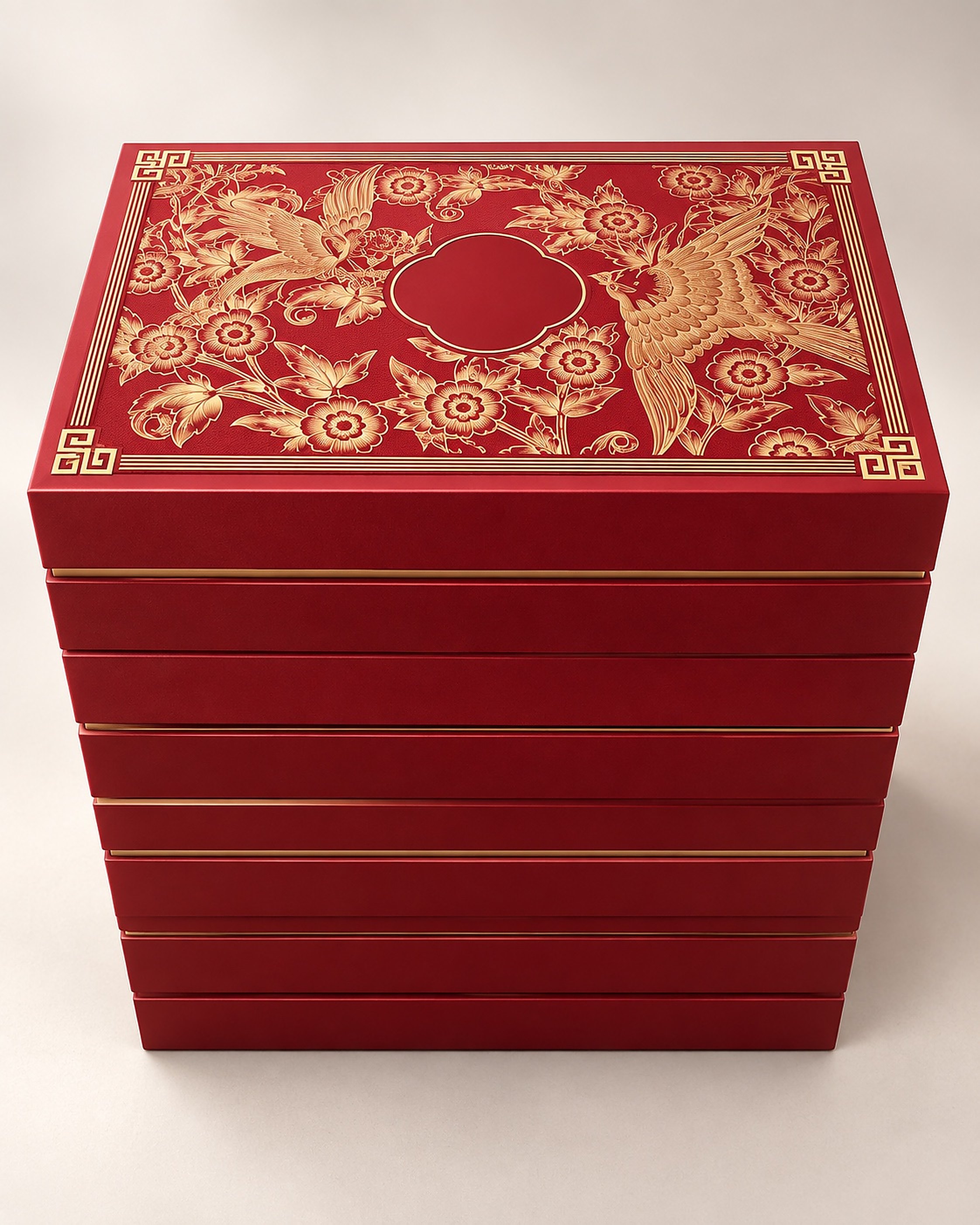 Red and gold festive gift box