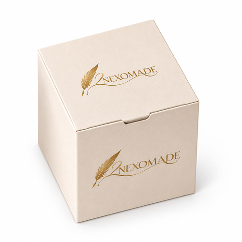 Ivory candle carton with an intact front wall and top-opening flaps, shown open and closed.